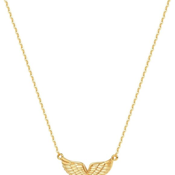 Cross Pendant Necklace for Women 14K Gold Plated Cubic Zirconia Evil Eye Butterf - Picture 1 of 8